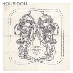 エルメス HERMES スカーフ カレ70 イングリッシュ エンブロイダリー シルク ホワイト×ブラック 新品 未使用 【ブリッド ドゥ  ガラ】  【箱】【中古】