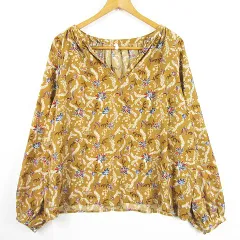 アングリッド UNGRID ブラウス 長袖 シフォン F ベージュ ボタニカル kz10783