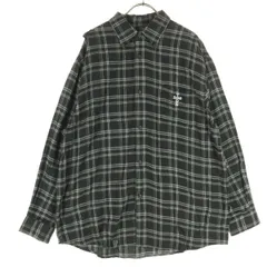 DOGTOWN ドッグタウン チェック柄 長袖 コットンシャツ XL ブラック系 黒龍 メンズ 古着のサムネイル