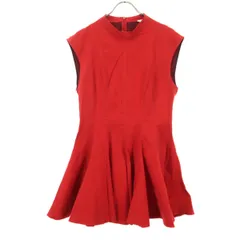 ZARA ザラ ノースリーブ 膝丈ワンピース L レッド レディース 古着