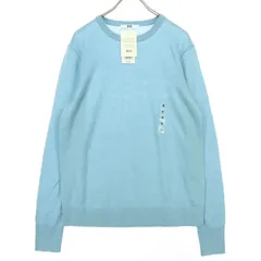 未使用 UNIQLO ユニクロ 長袖 クルーネック ニット M ブルー レディース 古着