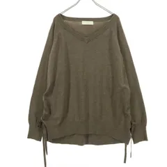 B:MING by BEAMS ビーミングバイビームス 長袖 Vネック サイドレースアップ セーター ブラウン レディース 古着