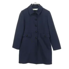 ZARA ザラ ボタン 膝丈 コート S ネイビー レディース 古着