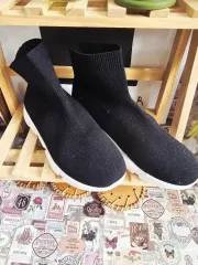 ブラック ニット ソックス スニーカー レディース スポーツ スニーカー 23.5センチ