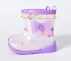 レインブーツ キッズ 女の子 長靴 防水 軽量 滑り止め 子供用 可愛い クマ柄 リボン付き 雨靴