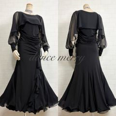 新品 社交ダンス 豪華 スカート 黒 ティアード パーティ 1269 ワルツ