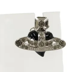 Vivienne Westwood ディアマンテ オーブ 片耳ピアス メッキ シルバー ブラック