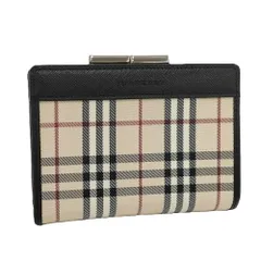 良品 バーバリー がま口 長財布 ノバチェック BURBERRY キャンバス BURBERRY バーバリー 長財布 ノバチェック レザー×キャンバス がま口