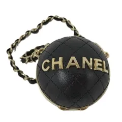 CHANEL ミニバッグ チャーム マトラッセ ラムスキン レザー ブラック