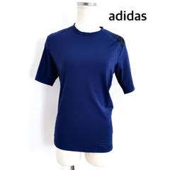 adidas　アディダス　TECHFIT　テックフィット　スポーツウェア　Tシャツ　M  ネイビー　ロゴ　半袖　送料込み  6465843