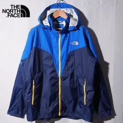 ノースフェイス THE NORTH FACE ナイロンジャケット XXL サミットシリーズ SUMMITSERIES ブルー ネイビー イエロー ロゴ刺繍 マウンテンパーカー ストリート ライトジャケット レインウェア マウンテンパーカー 古着 E665