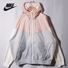 美品 ナイキ NIKE ナイロンジャケット ウインドランナー XL スモーキーピンク グレー ロゴ刺繍 Loose Fit オーバーサイズ ビッグシルエット ストリート スポーツミックス ウインドブレーカー 古着 E664