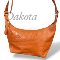 【MY0514】Dakota ダコタ ショルダーバッグ 斜め掛け オールレザー シボ革 キャメル ブラウン 茶 エンボス ロゴ型押し レディース