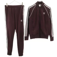 美品 adidas Originals アディダスオリジナルス トレフォイルロゴ トラックジャケット 上下 セットアップ M バーガンディ ジャージ メンズ 古着
