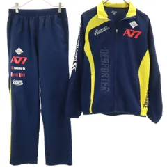 asics アシックス ウインドブレーカー 上下 セットアップ L ネイビー メンズ 古着