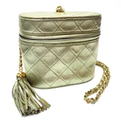 CHANEL チェーンバニティ ハンドバッグ ラムスキン メタリックゴールド 18番7桁