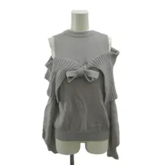 スナイデル SNIDEL ニット セーター ウール混 長袖 オフショルダー 肩出し リボン F 紫 パープル /XZ ■ECC002