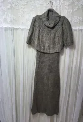 Reform マント ショルダースタイル タートルネック ニット ロング丈ワンピース