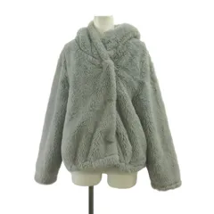 アズールバイマウジー AZUL by moussy ボアジャケット S グレー 無地 フード付き 長袖 /KT ■ECA003