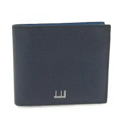 dunhill 二つ折り財布 札入れ ロゴ レザー ネイビー ブルー