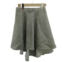 ジルスチュアート JILL STUART フレアスカート ウール ひざ丈 アシンメトリー 2 グレー /XZ ■ECC002