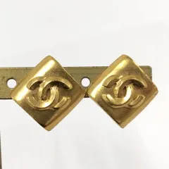 CHANEL イヤリング ココマーク スクエア 96P GP