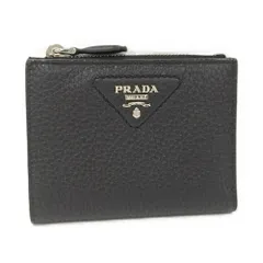 PRADA 二つ折り財布 レザー ブラック 1ML050