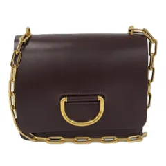 BURBERRY チェーン ショルダーバッグ レザー ブラウン