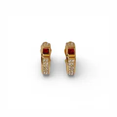 GIVENCHY ジバンシィ ラインストーン カラーストーン サークル イヤリング ゴールド ヴィンテージ