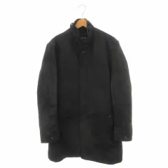 コムサイズム COMME CA ISM コート フェイクスエード ライナー付き M 黒 ブラック 長袖 スタンドカラー 比翼仕立て /AH1 ■ECA003