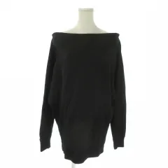 ルシェルブルー LE CIEL BLEU トレーナー 40 黒 ブラック オフショルダー 無地 長袖 /AO28 ■ECA003