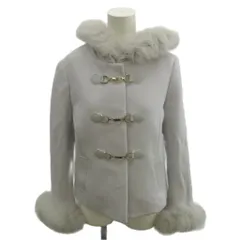 ミッシュマッシュ MISCH MASCH コート ウール 36 グレー フード付き ファー付き フォックス 長袖 /KT ■ECA003