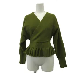 フリーズマート Free's Mart ニット セーター FR 緑 グリーン Vネック 長袖 ペプラム /PP ■ECB002