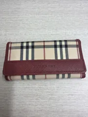 BURBERRYノバチェック柄 キャンバス レザーキーケース