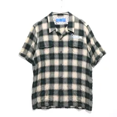 【中古A】メンズL ローター リップルチェック オープンカラーシャツ ROTAR Ripple Check Open Collar Shirt グリーン ベージュ 710934002 送料無料のサムネイル