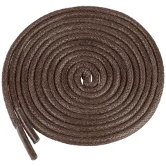 Elerevyo ワックス靴ひも 無地 靴紐 丸紐 丸型 シューレース 丈夫 ブーツ ドレスシューズ用 2ペア コーヒー 60cm/23.62インチ