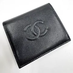 CHANEL スモールフラップウォレット 財布 キャビアスキン ブラック AP4656
