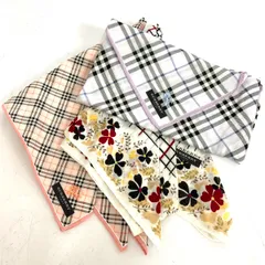 Burberry's バーバリーズ ハンカチ3枚セット  コットン ノバチェック＆花柄   ホワイト/マルチカラー レディース / 240001197721
