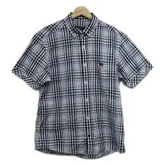 Burberry Black Label(バーバリーブラックレーベル) 半袖シャツ サイズ3 L メンズ - 白×ブルー×ライトピンク チェック柄
