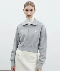 マリテフランソワジルボー レディース クロップド ハーフジップ スウェット