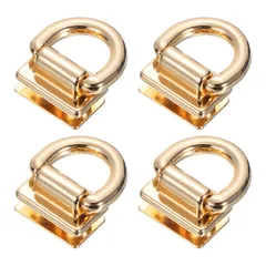 uxcell Dリング付き金属バッグコネクター、4個セット 18mm バッグ橋ハンガーバックル（ネジ付き）、バッグDIY用、キーホルダーストラップ（ライト金）