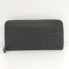 PRADA サフィアーノ ラウンドファスナー 長財布 レザー ブラック 2ML317