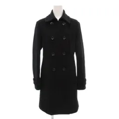 グリーンレーベルリラクシング ユナイテッドアローズ green label relaxing Pコート ピーコート 38 黒 ブラック ダブルブレスト ミドル丈 シルク混 /NU ■ECG003のサムネイル