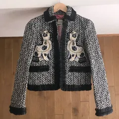 極美品 GUCCI グッチ　刺繍　エンブロイダリー ツイード　　ジャケット38のサムネイル