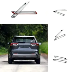 【送料無料】トヨタ RAV4 2019-2023年式対応 リアバンパー用フォグランプガーニッシュ ABS製 2点セット 外装ドレスアップ 高品質仕上げ 傷防止 フィット感抜群 取付簡単 エクステリアアクセサリー カスタムパーツ