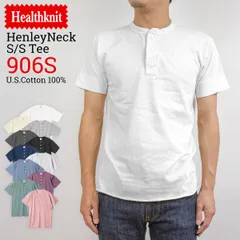 [Mサイズ] Healthknit ヘルスニット ヘンリーネック Tシャツ 906s ティーシャツ 半袖 メンズ レディース