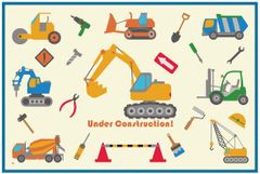 【人気商品】シート 一人用 Sサイズ レジャー 遠足 子供用 60×90cm はたらくクルマ スケーター(Skater) VS1-A