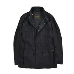 MOORER ムーレー / SARNICO-NK レザー スタンドカラーブルゾン フード付き フィールドジャケット M-65 春夏秋 メンズ アウター レザー 100% ネイビー イタリア製 436748のサムネイル