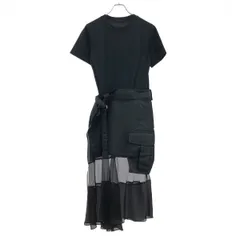 sacai サカイ 24SS Cotton Jersey Dress コンビネーションドレスワンピース 24-07310 ブラック 1のサムネイル