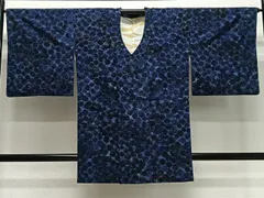 平和屋着物∞道行コート　輪奈ビロード　舞花文　ロング丈　正絹　逸品　CABD4773ua